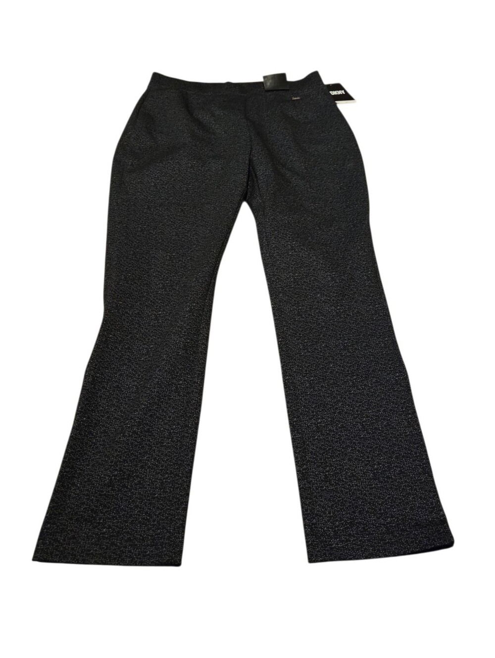 Women’s M DKNY Heather Charcoal Textured Knit Straight Leg Pull-On Career Pants